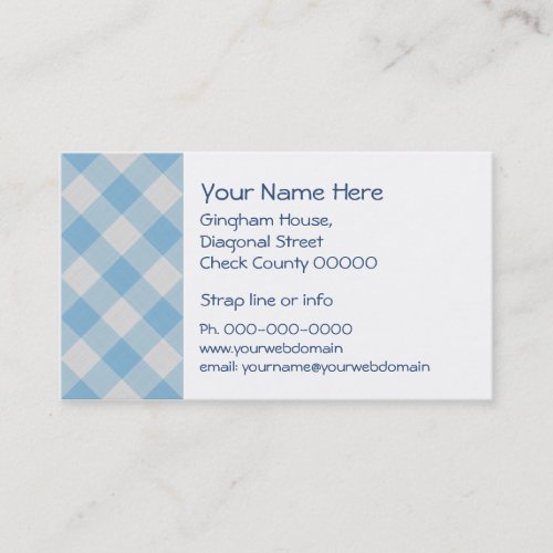 Pale blue gingham business card