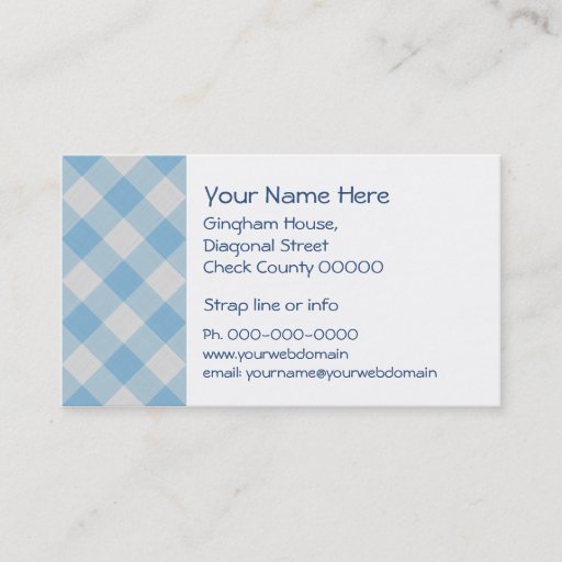 Customizable Pale blue gingham business card