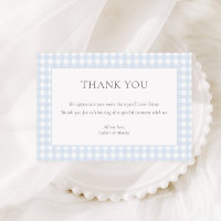 Pale Blue Gingham Classic Boys Baby Shower