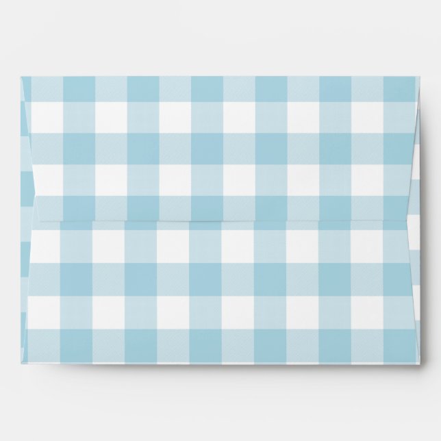 Pale Blue Gingham Envelope (Back (Top Flap))