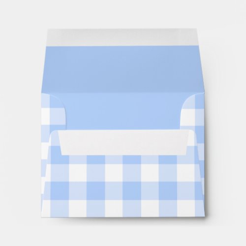 Pale blue gingham pattern for note cards envelope