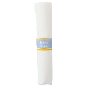 Pale Blue, Gold and Pearl Card Napkin Bands