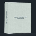 Pale Blue-Green Natural Linen Texture Mini Binder<br><div class="desc">Elegant pale blue-green linen texture print with customizable white text. Simple,  elegant,  organic look.</div>