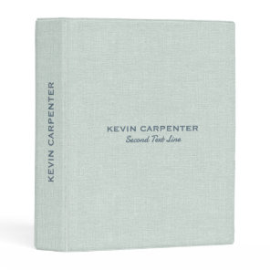 Pale Blue-Green Natural Linen Texture Mini Binder