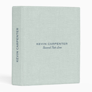 Pale Blue-Green Natural Linen Texture Mini Binder