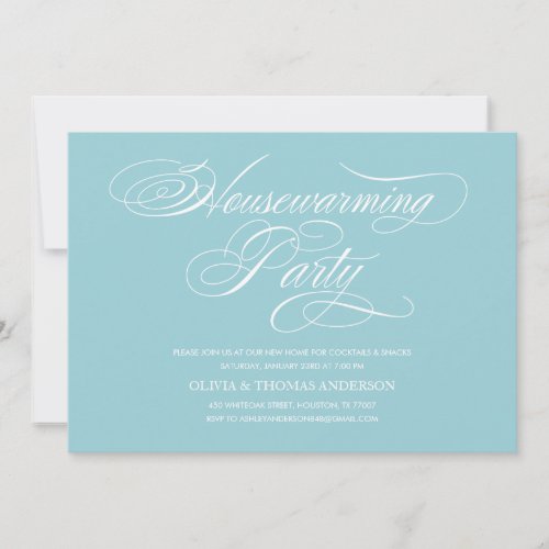 Pale Blue Housewarming Party Invitations