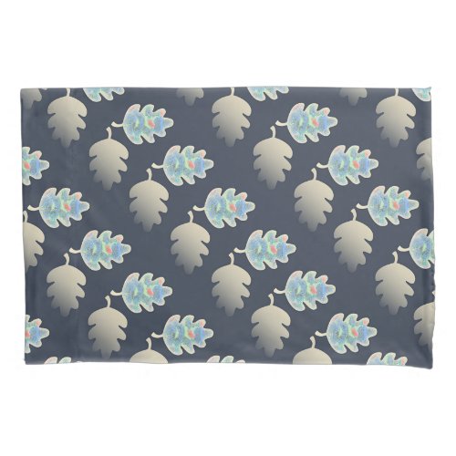 Pale Blue Leaf  Pillow Case