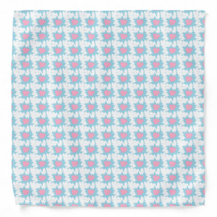 Pale blue light pink and white cross patterned bandana