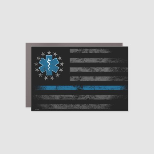 PALE BLUE LINE EMT EMS Betsy Ross American Flag Car Magnet