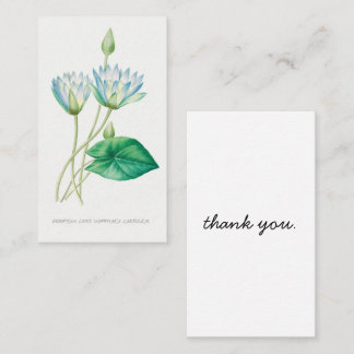 Pale Blue Lotus Flower Botanical Thank You Card