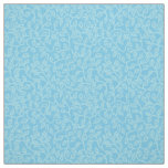 Pale Blue Mini-print Pattern of Leaves on Deep Sky Fabric