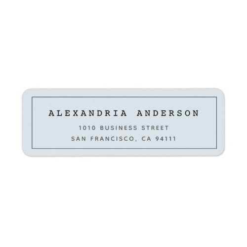 Pale Blue Minimalist Clean Border Address Label