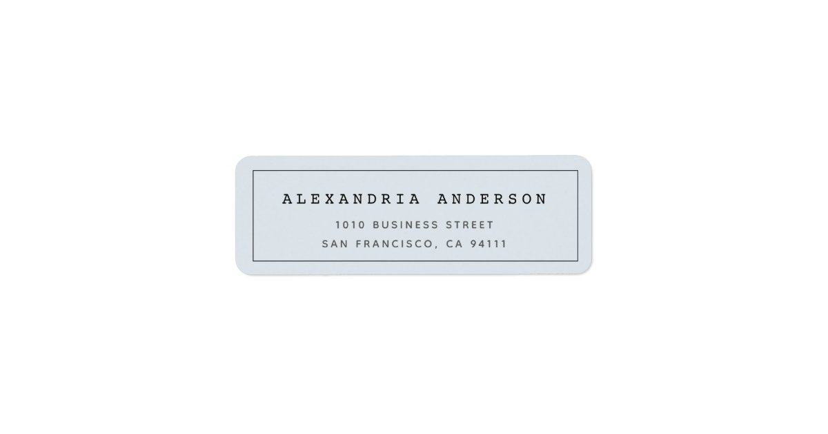 Pale Blue Minimalist Clean Border Address Label | Zazzle