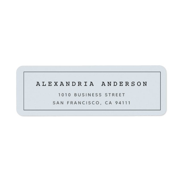 Pale Blue Minimalist Clean Border Address Label (Front)