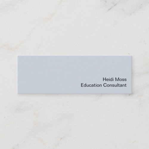 Pale Blue Minimalist Education Consultant Mini Business Card