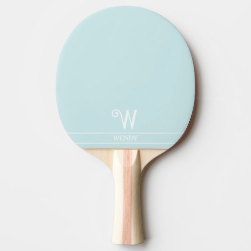 Pale Blue Monogrammed Ping Pong Paddle
