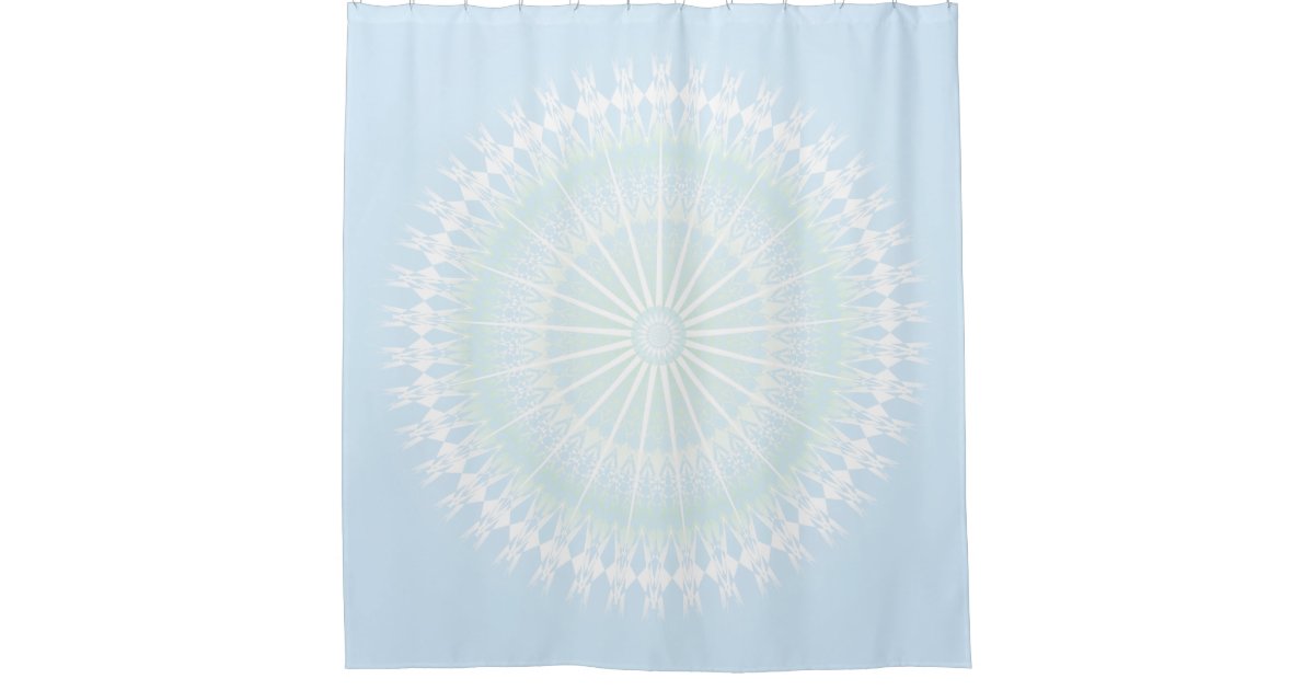 Pale Blue Pastel Mandala Shower Curtain Zazzle Com