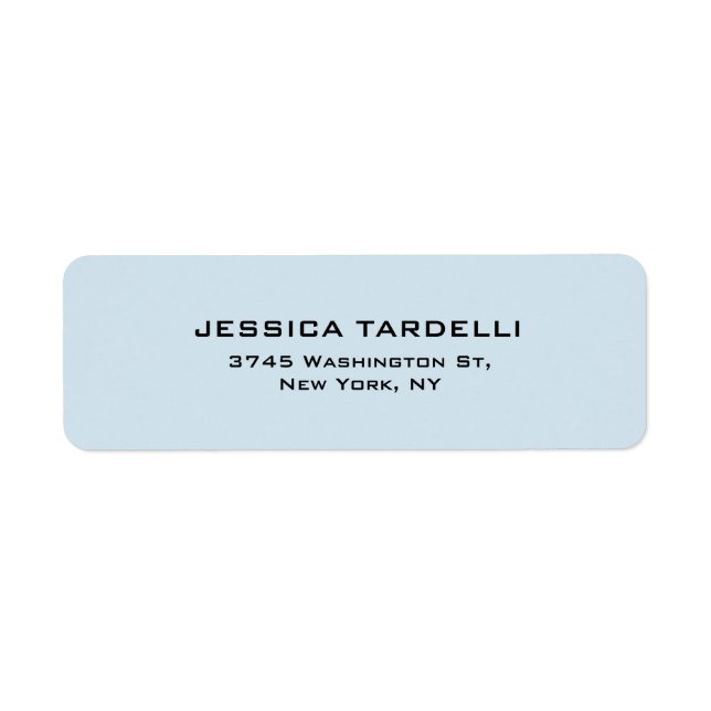 Pale Blue Plain Elegant Modern Trendy Label (Front)