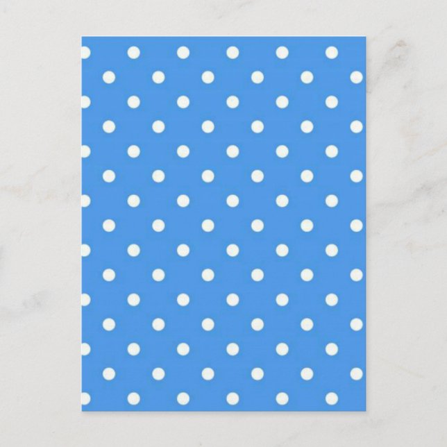 Pale Blue Polka  Dot Art Postcard (Front)