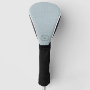 Pale Blue Polka Dot Monogrammed Golf Head Cover