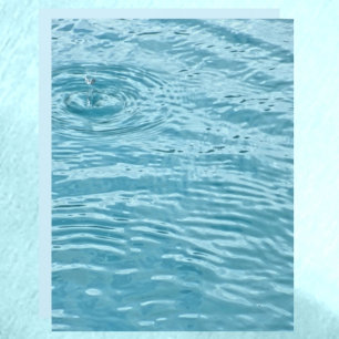 Pale Blue Rippling Water Raindrop Scrapbook Paper