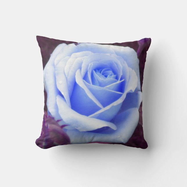 Pale Blue Rose Throw pillow (Front)