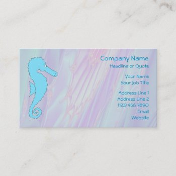 Pale Blue Seahorse On Background Of Pastel Colors Business Card by Animal_Art_By_Ali at Zazzle