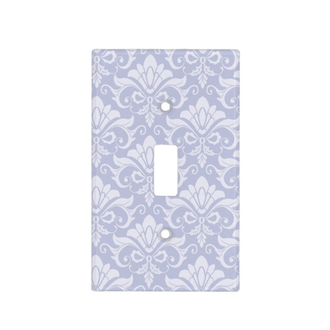 Pale Blue Shabby Chic Damask Light Switch Cover (Front)