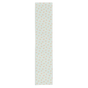 pale blue shabby chic polka dot white pink floral short table runner