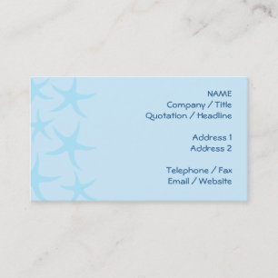 Pale Blue Starfish Pattern. Business Card