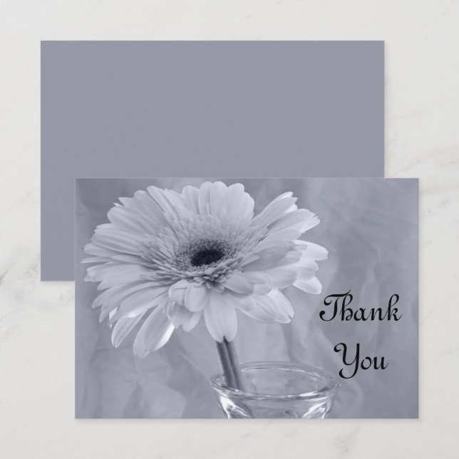 Pale Blue Tinted Daisy Thank You Notes - Flat Invitation (Front/Back)
