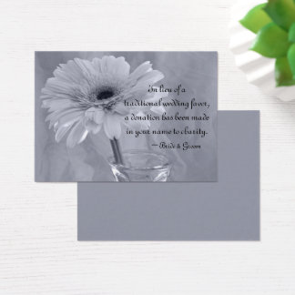 Pale Blue Tinted Daisy Wedding Charity Favor Card