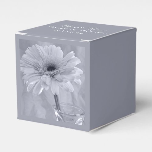 Pale Blue Tinted Daisy Wedding Favor Boxes