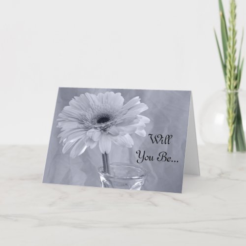 Pale Blue Tinted Daisy Will You Be My Bridesmaid Invitation