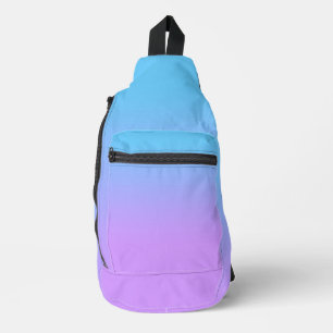 Pale Blue to Lavender Ombre Gradient Pattern Sling Bag