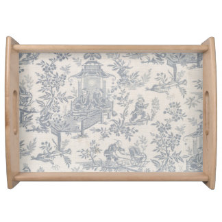 Pale Blue Toile Serving Tray