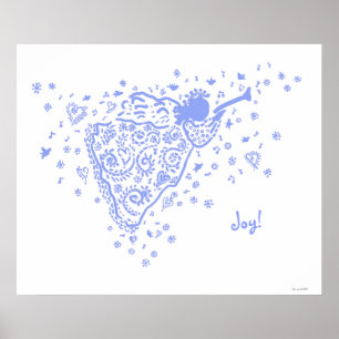 Pale Blue Trumpet Angel poster