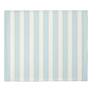 Pale Blue Victorian Stripes Cottage Style Duvet Cover