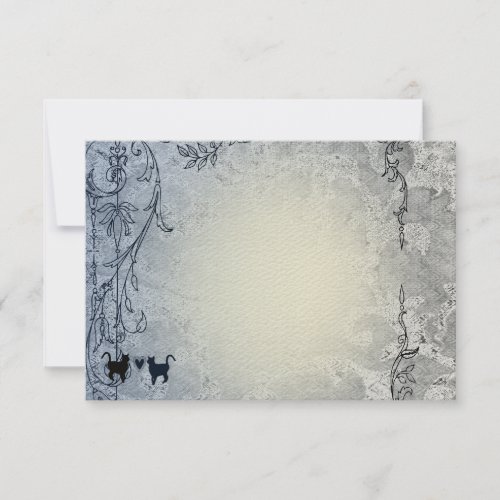 Pale Blue Vintage Shabby Garden Cat flat thank you