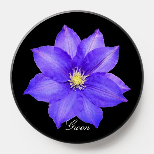 Pale Blue Water Lily Flower Personalized PopSocket