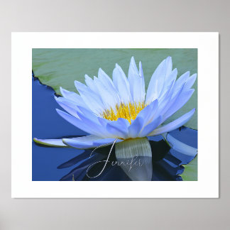 Pale Blue Water Lily Personalized Foil Name Foil P Foil Prints