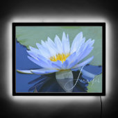 Pale Blue Water Lily Personalized LED Sign (Front)