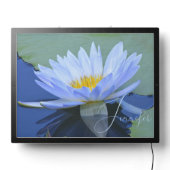 Pale Blue Water Lily Personalized LED Sign (Lights Off)