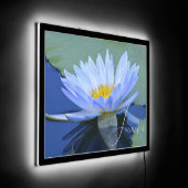 Pale Blue Water Lily Personalized LED Sign (Angle)