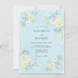 Pale Blue Winsome Springtime Wedding Invitation
