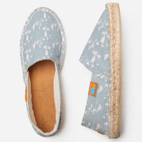 Pale Blue With White Flowers Wedding Espadrilles