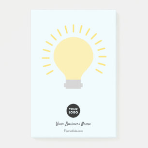 Pale Blue Your Logo Light Bulb Notes