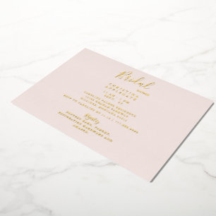 Pale Blush Gold Foil Bridal Shower Foil Invitation