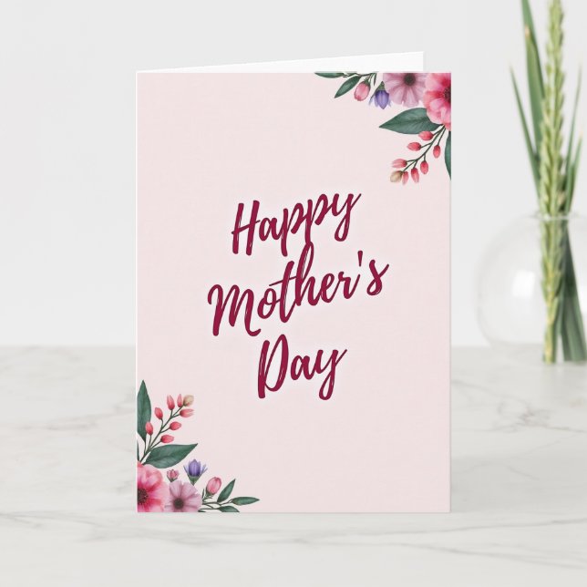 Pale Blush Mothers Day Card (Front)