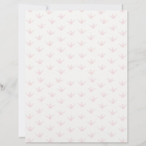 Pale Blush Origami Cranes on Near White